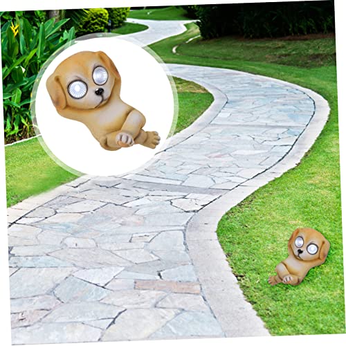 Caxusd 1Pc Solar Animal Light Outdoor Statues Outdoor Ornaments Led Solar Lights Animal Figurines Garden Animal Sculpture Light Up Dog Figures Solar Light Decor Resin Adornment Lighter #TOP1
