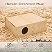 Hamster and Mouse Wooden Tunnel Cage Secret Peep Shed and Explore Hideout Flip Cover Design Hamster Play Tunnel