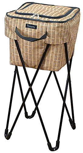 SPICE OF LIFE 保冷 スタンド型クーラードリンクボックス バカンス パニエ 37×80×37cm バスケット柄 飲み物 食材 冷却 内ポケット付き クーラーバッグ BBQ 海 レジャー SFVG1612