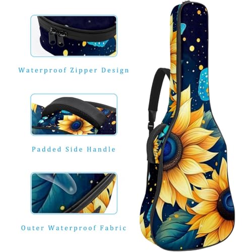 JRHEJTFZ Housse pour guitare acoustique de 1,9 cm d’épaisseur, étanche, durable et élégante, motif tournesol bleu fleur, Multicolore 5., 42.9×16.9×4.7 in, Motif imprimé tendance - Les Beatles, Paul McCartney, John Lennon, RIngo Starr, George Harrison JRHEJTFZ Housse pour guitare acoustique de 1,9 cm d'épaisseur, étanche, durable et élégante, motif tournesol bleu fleur, Multicolore 5., 42.9x16.9x4.7 in, Motif imprimé tendance – Image 5