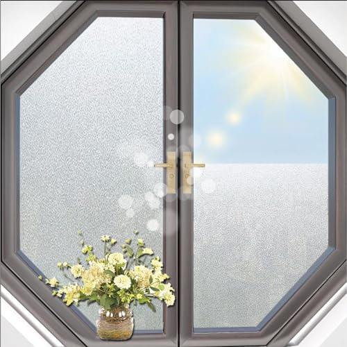 Vinilo para Ventanas Efecto 35 x 90 cm, No Adhesiva, Esmerilado, Electrostática Protección contra, Vinilos Decorativos Ventanas, para Dormitorio Oficinas, Mate Puro