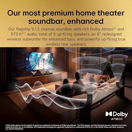 Image of LG S95AR 9.1.5 ch. Home Theater Soundbar with Wireless Subwoofer, Dolby Atmos Audio, TV Synergy, Wow Interface, AI Room Calibration (2025 Model)