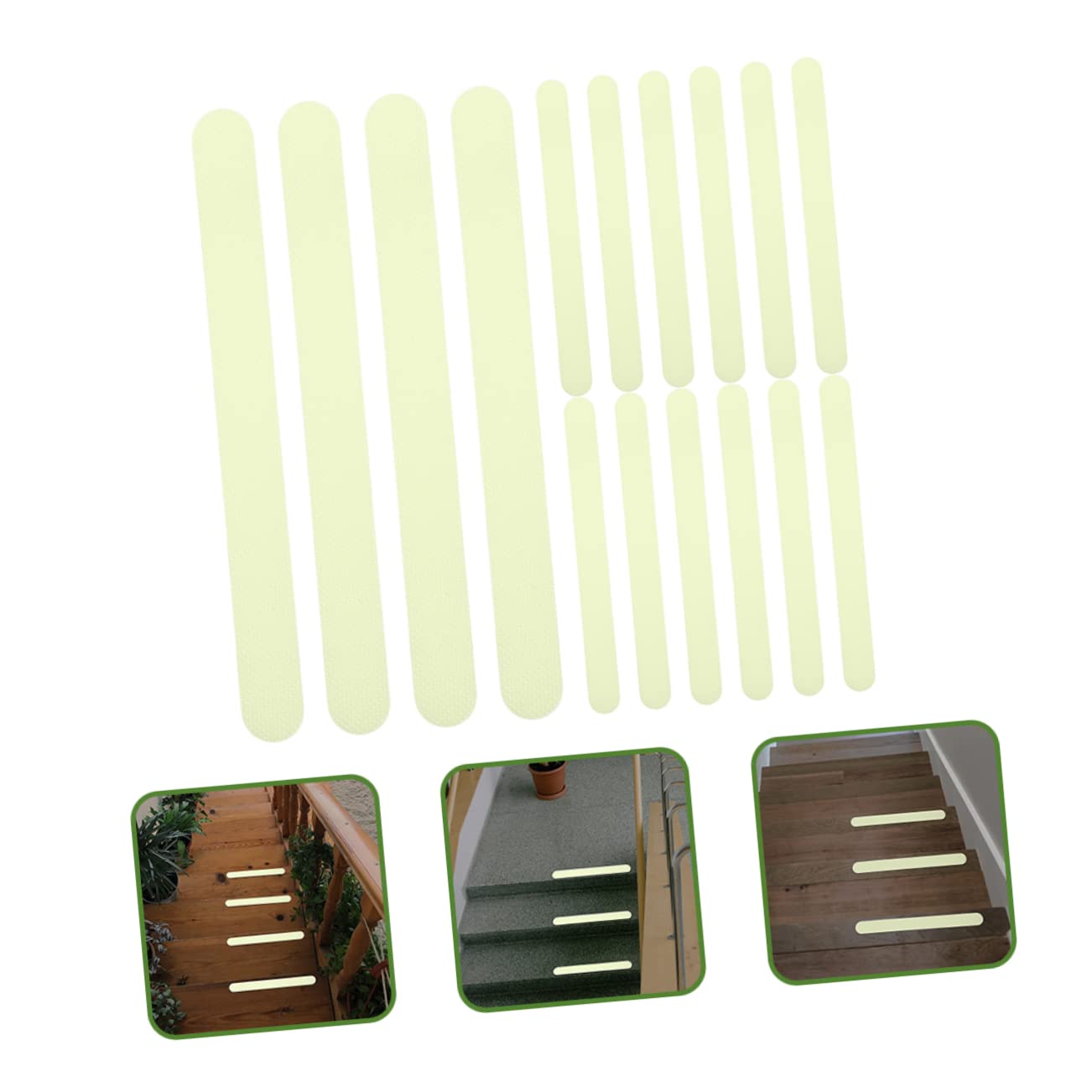 24pcs - Stickers for Stairs Bathrooms Glow The Dark Safety Strips Non-Skid Decals for Slippery Easy to Apply Remove for Home Use