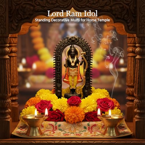 Image of ZAICUS Ayodhya Ram Lalla Idol Murti for Home Temple Car Dashboard | Lord Ram Statue for Pooja Room, Mandir Decor & Spiritual Gift