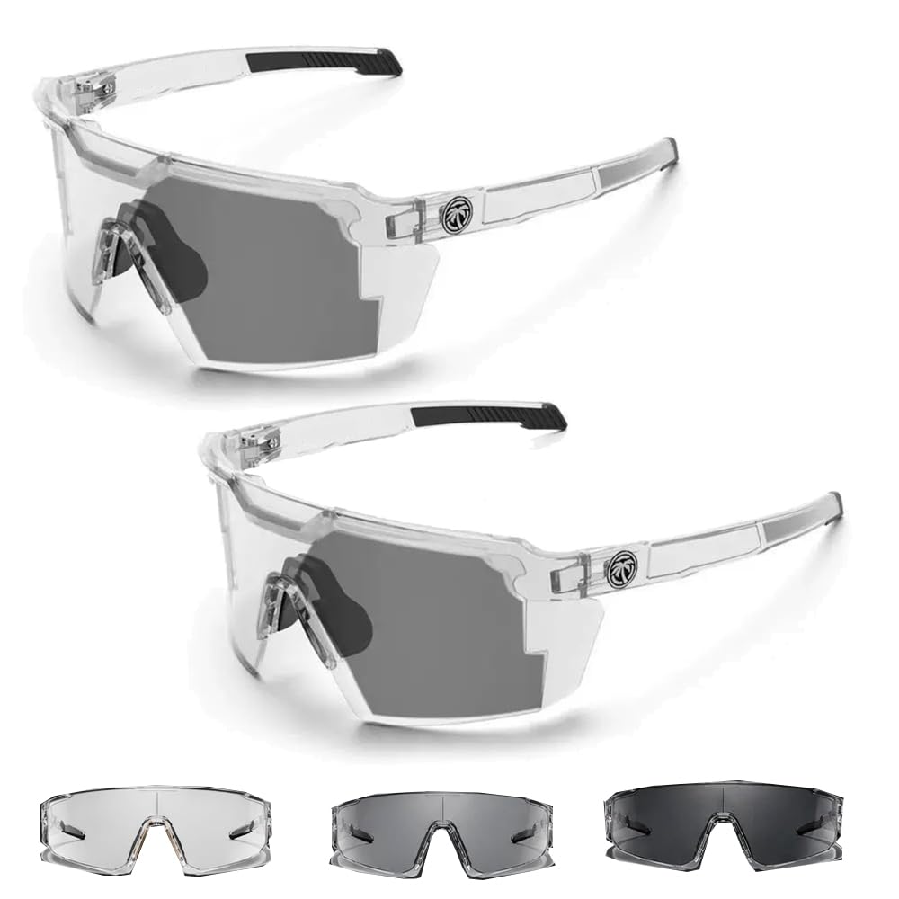 UV400 Photochromic Polarized Safety Glasses, UV400 Transition Photochromic Safety Glasses, Sunglasses for Men Women - Impact Resistant Outdoor Sports & Work Eyewear (Photochromic Gray*2)