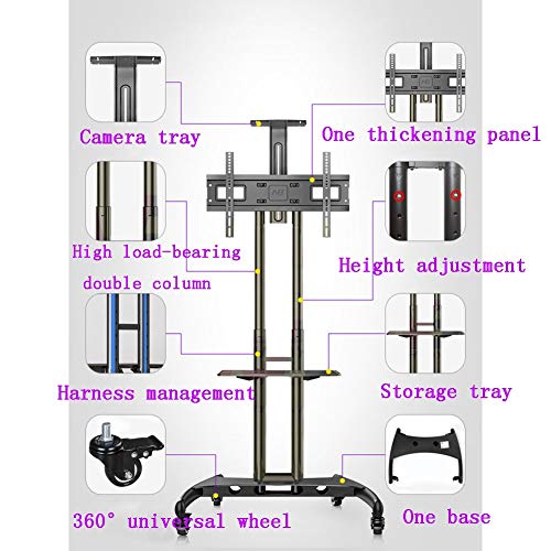 Soporte de Piso para TV con Estante de Vidrio para Pantallas 32-65" miniatura 3