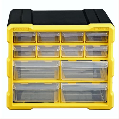 Image of Alkon Plastics Component Organiser with Drawers (ACO12) | Small Parts Storage Jewellery Pharmacy Shop Medicine Nuts Screws Bolts DIY Clinic Hospital Mobile Shop |12 Drawers