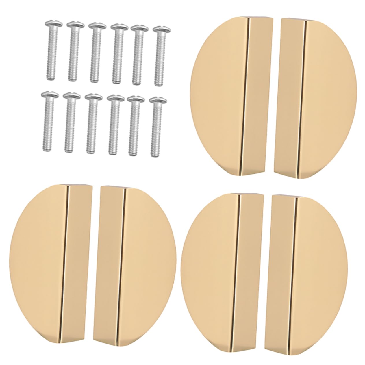 LIFKOME 6 Halbkreis Raumaluminium Möbelgriff 64mm Stück mit Lochabstand