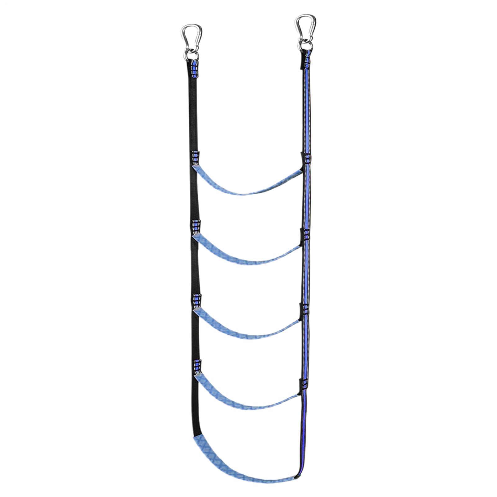 in corda per barca, a 5 gradini, 150 x 40 cm, design compatto e a sgancio rapido, antiscivolo, resistente, per arrampicata per kayak, piscina, pontile, casa sull'albero