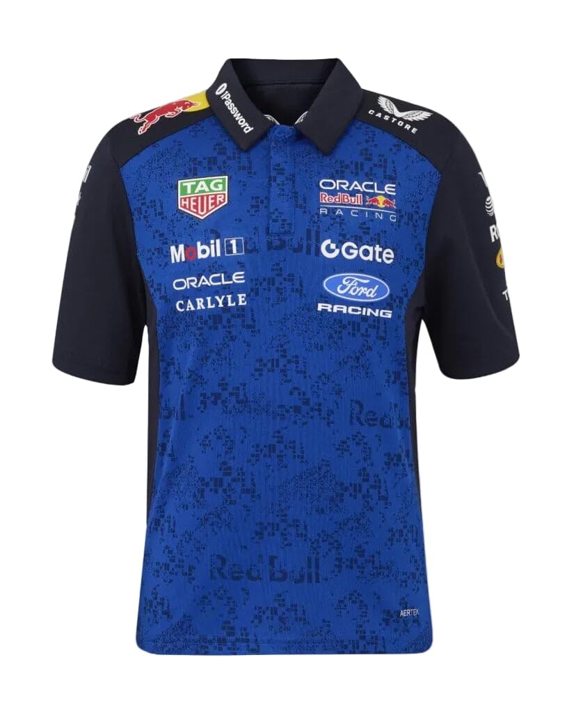 Castore Red Bull Racing F1 Kid's 2026 Team Polo, Night Sky / Surf the Web, Medium