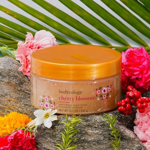Bodycology Cherry Blossom Exfoliating Sugar Scrub | Sugar Crystal, Glycerin, Jojoba Seed Oil | Exfoliates, Removes Tan & Dead Skin, Reduces Pigmentation | For Men & Women - 297 g (Pack of 1) - Image 8