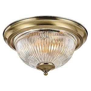 Traditional Antique Brass IP44 Bathroom Ceiling Light Fitting by Happy Homewares