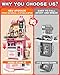 33.8IN Kids Kitchen Playset, 63 PCS Kid Play Kitchen with Realistic Lights & Sounds, Spray Sink Toy Kitchen Accessories, Pretend Food Toys Kitchen for Boys Girls Toddlers(Pink)