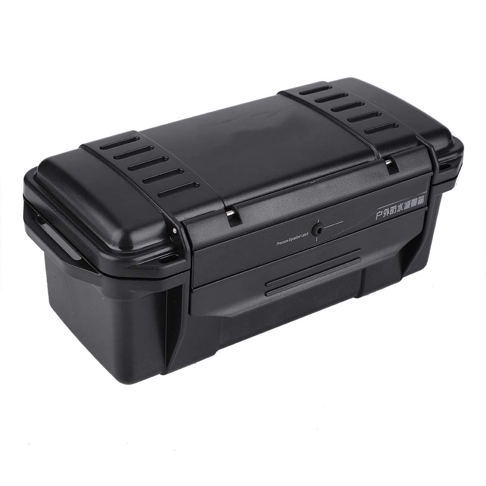 Zerone Outdoor Survival Case, Shockproof Box Airtight Plastic Survival Storage Case Camping Tactical Container for Patio Furniture Pool, Black(7.9 x 3.9 x 3.2in)