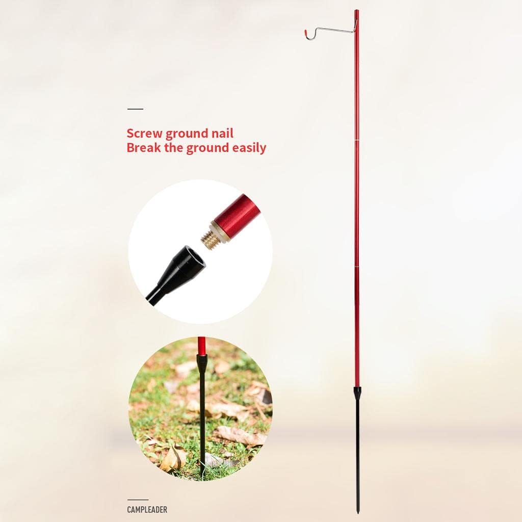 Portable Lantern Stand Pole for Camping & Fishing, Weight Aluminum Alloy, Easy Installation, Outdoor Travel Accessory - Red