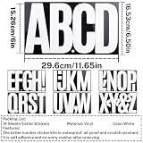 6 Inch Large White Letters Stickers, 76 Pieces Self Adhesive Alphabet Sticker for Mailbox,Door,Truck and Outdoor, Waterproof&Weatherproof Sticky Vinyl Letter Symbol Stickers,14 Sheets