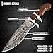 Delta:Hand Made Damascus Bowie knife with Rose Wood Handle-Best For Gift -Best for Camping-Indoor & Outdoor Use Knife (RW002) (Brown)