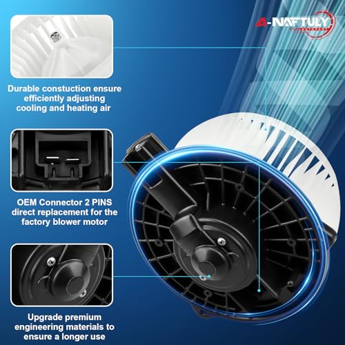 Image of AC Blower Motor with Fan Replacement for 2005-2010 Honda Odyssey, 700192 | for 2006-2007 Ridgeline, 2005-2012 Acura RL, Front HVAC Heater Blower Motor OEM, Replace 79310-SHJ-A01