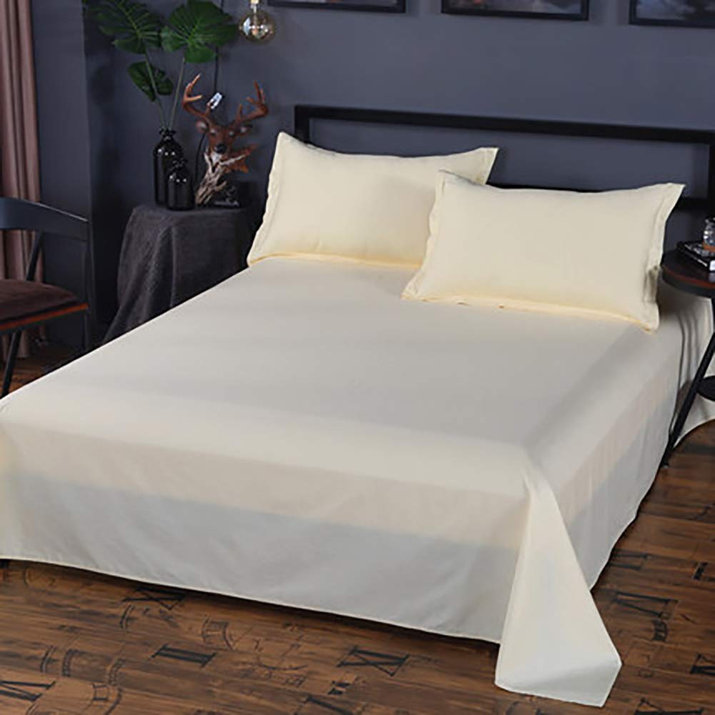 Drap lit double coton beige 250x270 cm tissu épais anti-froid