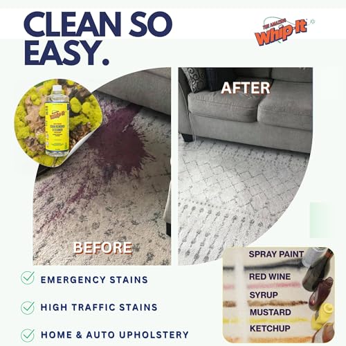 whip-it stain remover and concentrate kit 2-32oz concentrates amp 1-32 oz pro spray stain remover makes 64 bottles removes coffee wine baby stains pet stains plant based enzyme cleaner 500 uses