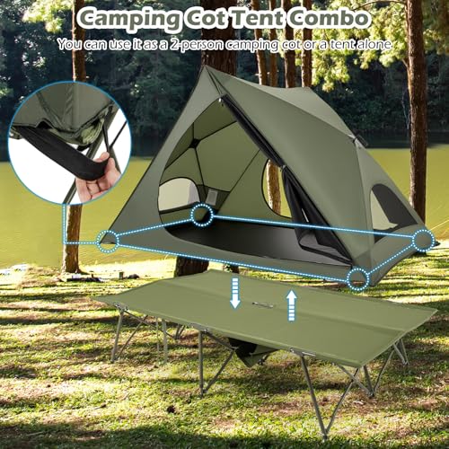 Carpa Camping 2 Personas Tangkula 2 en 1 con Camastro miniatura 4
