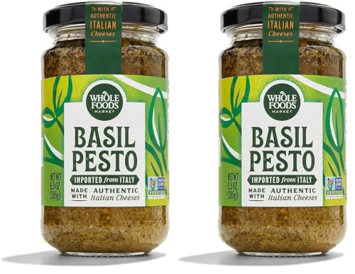 Whole Foods Market, Basil Pesto, 6.5 Ounce (Pack of 2)