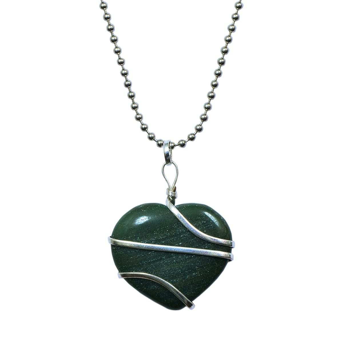 Natural Green Jade Pendant for Men and Women in wire Wrap with Chain 13 Grams (Heart Shape Green Jade Locket)-image-27