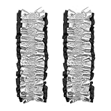 MECCANIXITY Armband Garter, 2pcs Anti-Slip Sleeve Garter Men Shirt Sleeve Holder Elastic Belt Costume Accessories Decoration for Party, Silver on Black