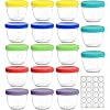 Youngever 18 Pack Baby Food Storage, 4 oz Baby Food Containers with Lids, 6 Assorted Colors, with Lids Labels