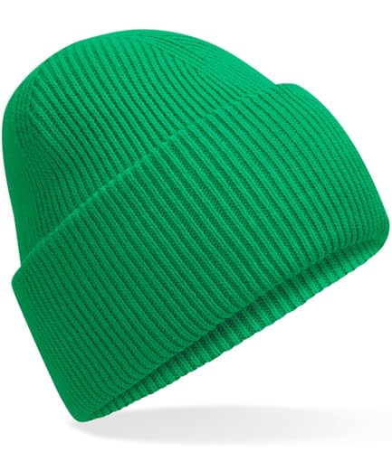 Hatstar Caldo berretto da donna | berretto invernale da uomo a maglia grossa | berretto di lana | unisex per uomo e donna | morbido e spesso, Kelly Verde, M/taglia unica