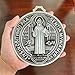 BONITTER EXTRA LARGE 5 INCH ST BENEDICT CROSS MEDAL VINTAGE BRASS TONE FINISH FOR WALL OR DESK DISPLAY/MEDALLA DE SAN BENITO (Silver)
