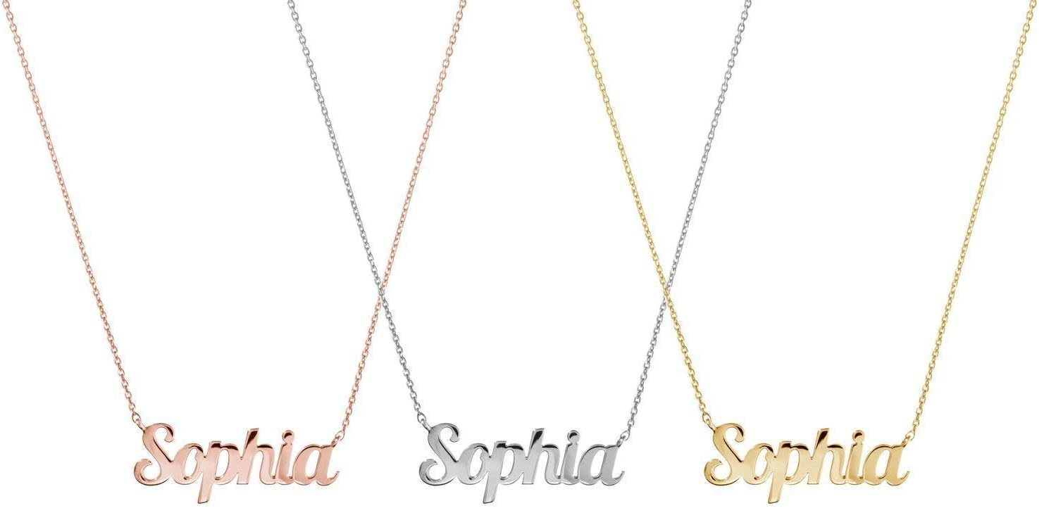 Yellow Gold Name Necklace, Custom-made Name Pendant, 9K 14K 18K Gold, Personalized Gift For Her/code: 0.003