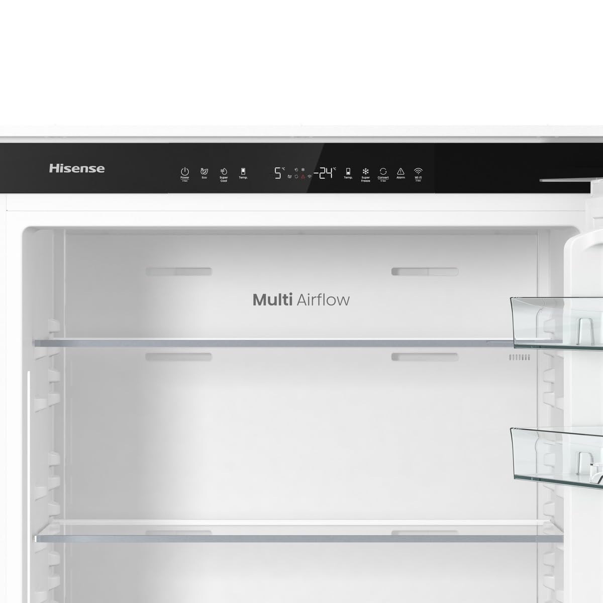 Hisense MBI54370E NUOVO Frigorifero da Incasso Combinato 194 cm 75 cm, 371 L, Total No Frost, Freezer in Basso con Convert Zone, Wi‑Fi, Humidity Control, Classe D
