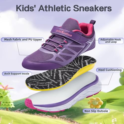 Kids Orthopedic Tennis Shoes for Boys and Girls: Comfortable Casual Plantar Fasciitis Arch Support Athletic Running Sneakers, Little Kid/Big Kid School Sports Walking Shoes for Foot and Pain Relief 6