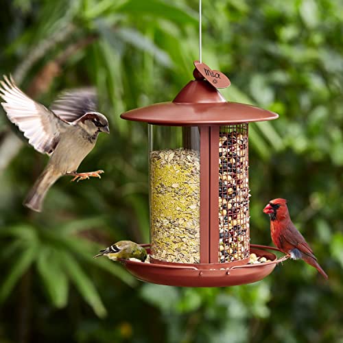 Bird Feeders For Outdoors Hanging, Outside Wild Birds Feeders Upgraded Squirrel Buster Bird Feeders For Ardinals, Blue Jays, Mockingbirds, Sparrows, Chickadees, Doves #TOP3