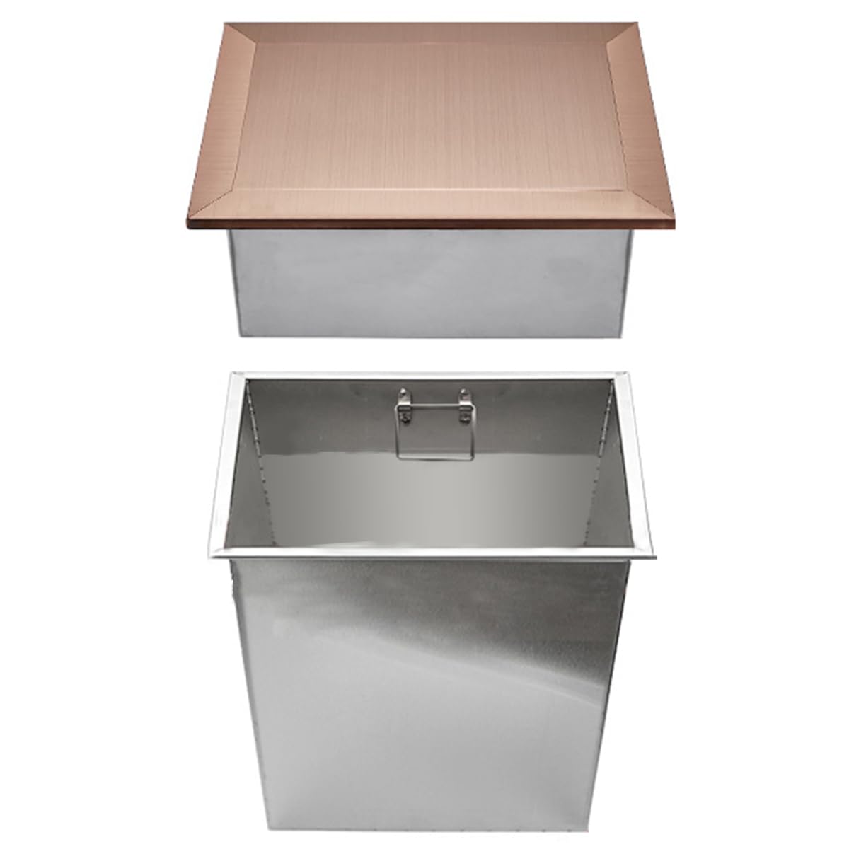 Swing Flap Cover, Built-in Square Trash Can Bin Lid and Waste Chute Lidhidden Wastebasket-304 Stainless Steel Balance Flap Cover