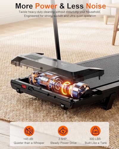 Image of Walking Pad with 6% Incline, 300LBS Capacity Under Desk Treadmill for Home Office, Quiet Portable Mini Treadmill with App & Remote Control, No Assembly, Slim Design for Small Spaces