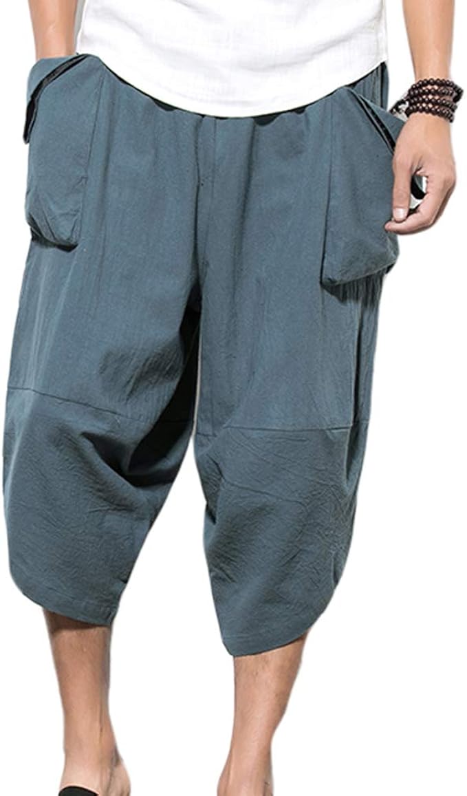 Haremshose Herren - Bequeme Baggy Hose Mit Elastischer Taille - Japanische Style Jogginghose