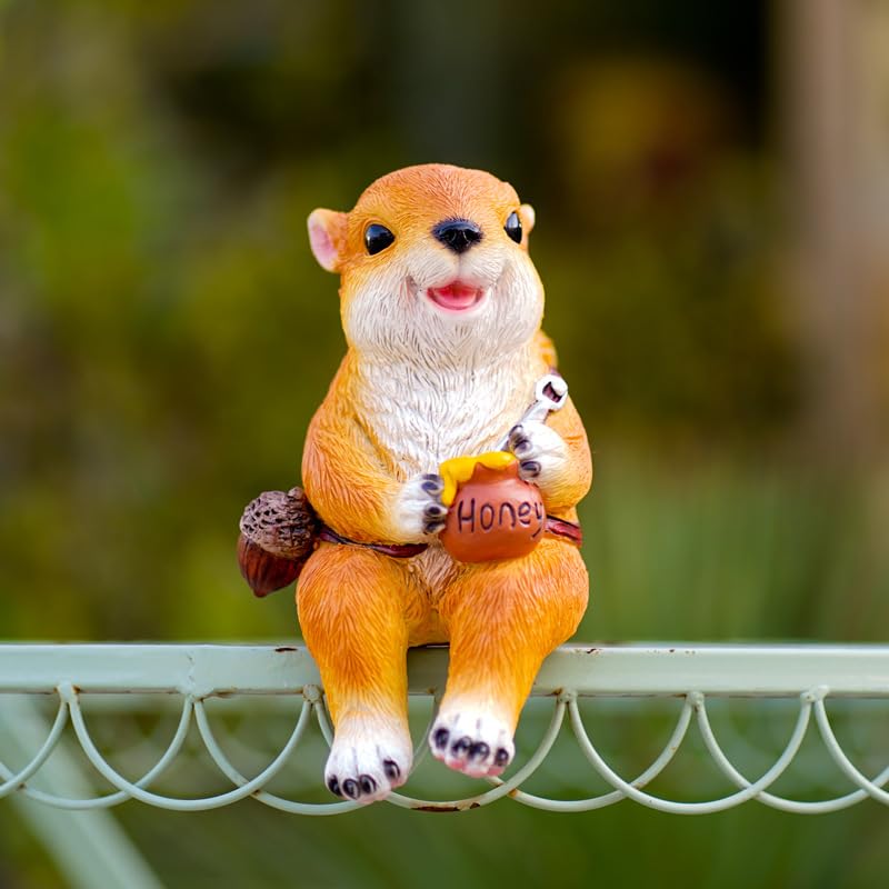Amazon.co.jp: 店舗装飾品 卓上 雑貨 かわいい リス 座る 庭 オブジェ