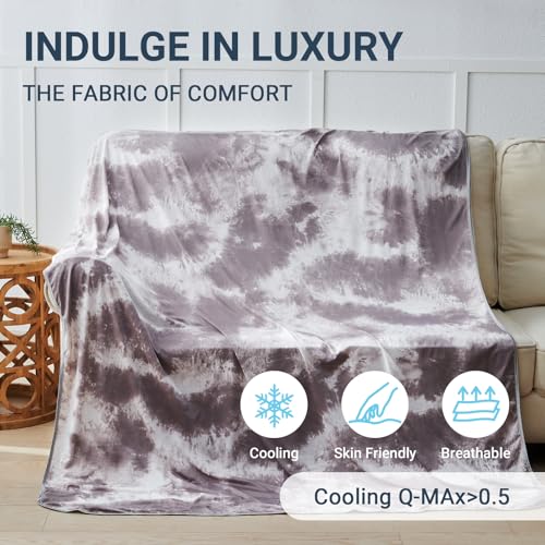 Image of Cooling Blanket for Hot Sleepers Throw Size 50 inchx70 inch, Summer Ice Cold Blanket Absorbs Heat to Keep Body Cool for Night Sweats, Lightweight Breathable Cold Blankets for Sleeping Bed & Sofa