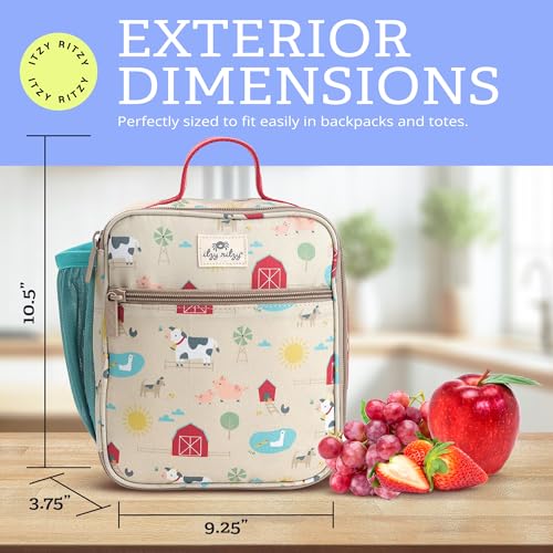Itzy Ritzy Toddler Lunch Box - Kids Lunch Bag is Insulated and Includes Water Bottle Holder Plus 2 Pockets - Durable, Easy to Clean Toddler Bag (Farm) by Itzy Ritzy - Image 4