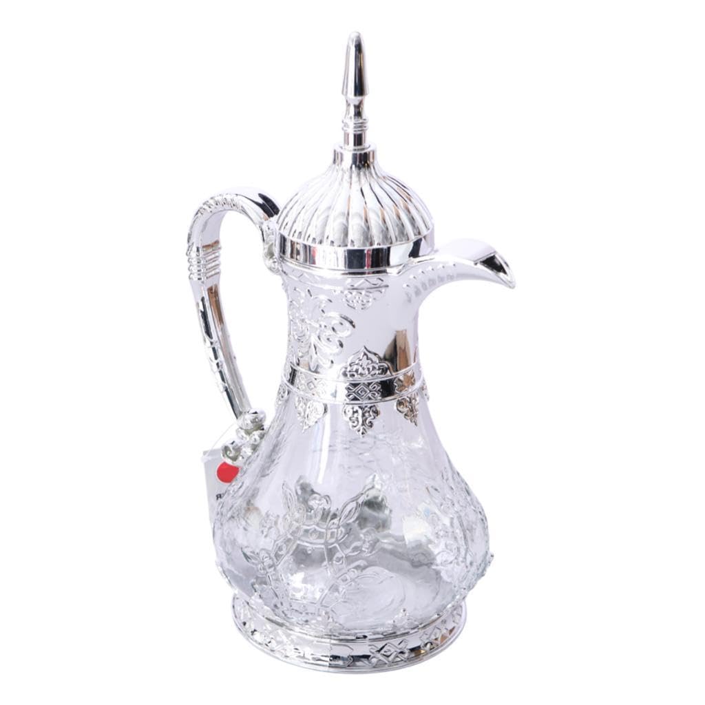 Vielseitige Arabische Kaffeemaschine für Den Heimgebrauch, Arabische Teekanne mit Großem Fassungsvermögen, Ideal für Partys Und Feiertage in Der Küche, Silber