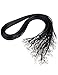 Mudder 20 Pieces Black Braided Imitation Leather Cord Rope Necklace Chain with Lobster Claw Clasp (1.5 mm)
