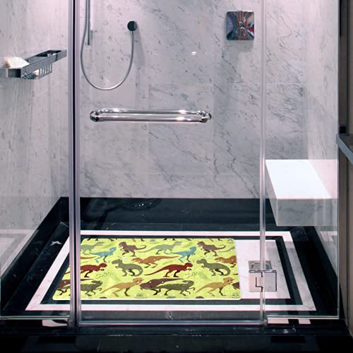 Alfombrilla de baño de dinosaurios retro con acabado premium 7
