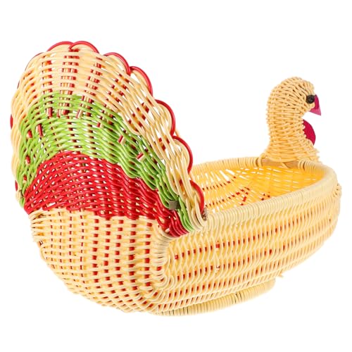 Fruit Basket Fruit Storage Baskets Imitation Rattan Baskets for Storage Imitation Woven Basket Candy Storage Basket Fruit Holder for Kitchen Countertop Household Storage Basket