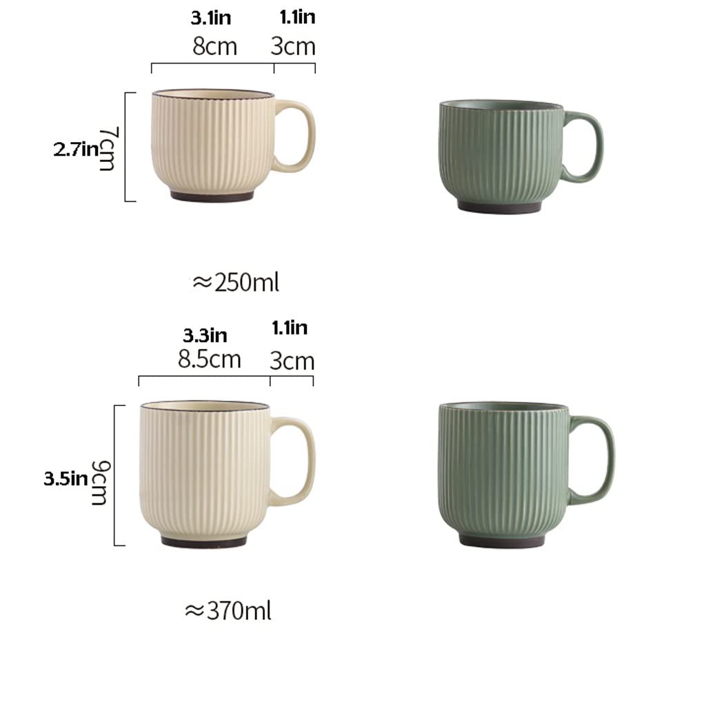 Tazze da caffè/Tazze da caffè Tazze Ciotola in Ceramica a Righe in Rilievo Bere a casa Contanti Tazza da caffè per Ragazze Semplice Tazza da tè per Ufficio Tazze (B)