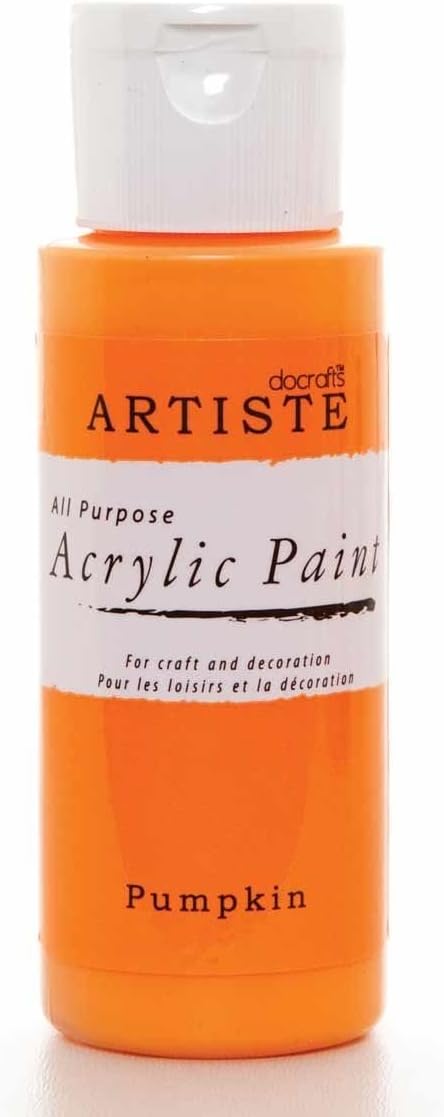 Artiste Acrylic Paint 59ml 2Oz Pumpkin, Quick-Drying Professional Art, Craft and Hobby Artists Paint, Vibrant Colour, Water-Based Paints Cover All Surfaces with Ease, Ideal for Travel Artists