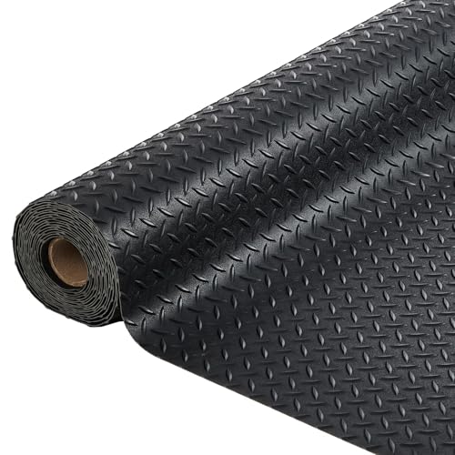 EliteEdge 4 X 6 Ft Garage Floor Mat, 2.8Mm Thickened Black Commercial Grade PVC Rubber Parking Mat...