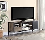Moderner Couchtisch TV Couchtisch Akzent Bücherregal Möbel für Home Office Wohnzimmer (Champagnertisch) (Eiche und TV-Ständer Schwarz)