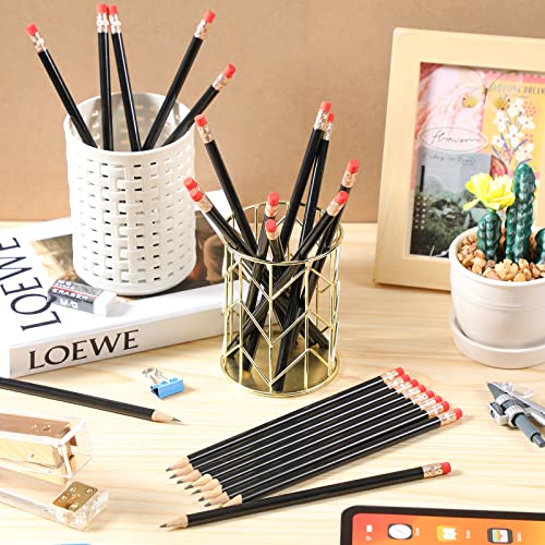 24 Pieces Round Pencils Hb Graphite Pencils Wood Pencils With Eraser Cute Pencil Pack For School Drawing Sketching Wedding Office Supplies(Black) #TOP6